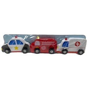 Wood Block Emergency Vehicles Pretend Play